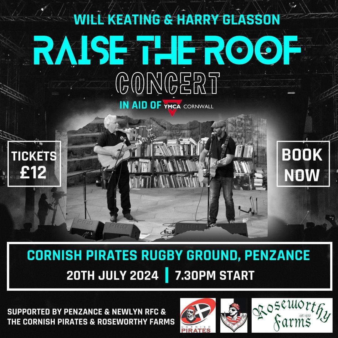 Will Keating & Harry Glasson Raise the Roof Concert in aid of YMCA Cornwall — Cornwall 365 What's On