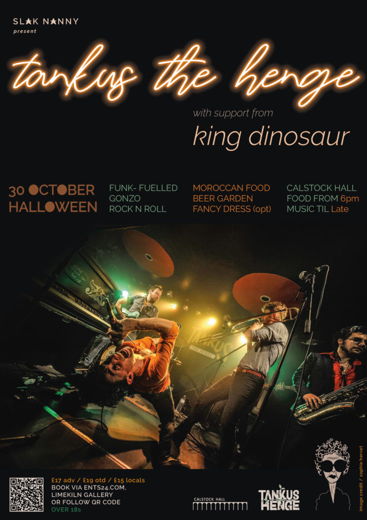 Tankus the Henge + King Dinosaur at Calstock Hall