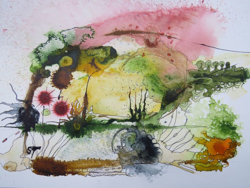 Sarah Trewhella Paintings in Ink & Glass